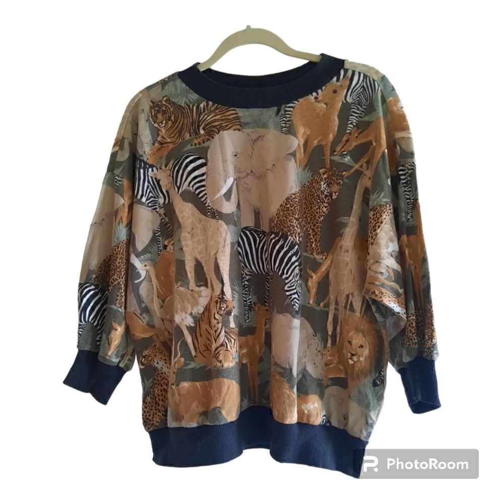 80's Rachie Safari Dolman Short Sleeve Sweatshirt